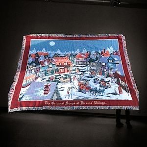 Department 56 Blanket "The Original Shops Of Dickens Village" Throw 64" X 48"